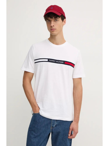 Памучна тениска Tommy Hilfiger в бяло с апликация MW0MW36498