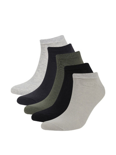 DEFACTO Men's 5-Piece Cotton Booties Socks