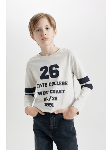 DEFACTO Boy Regular Fit Crew Neck Long Sleeve T-Shirt