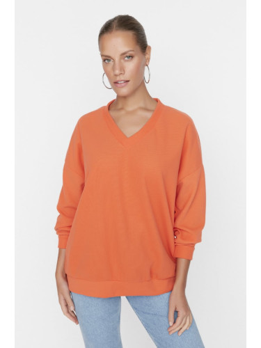 Trendyol Orange Oversize Thessaloniki Knitted Sweatshirt