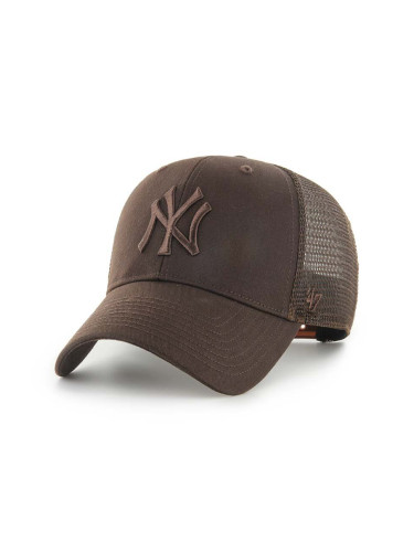 Шапка с козирка 47 brand MLB New York Yankees в кафяво с апликация B-BRANS17CTP-BW