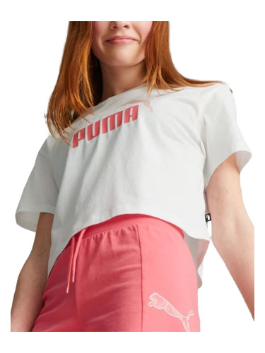 PUMA Essentials Logo Cropped Tee White