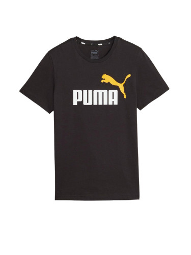 PUMA Essentials+ 2 Color Logo Tee Black