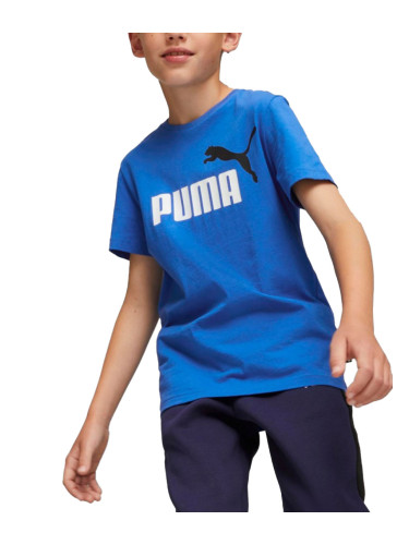 PUMA Essentials+ Two-Tone Logo Tee Blue