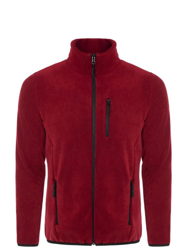 24601 Dewberry 5 Pocket Outdoor Full Zipper Fleece Jacket-BORDEAUX
