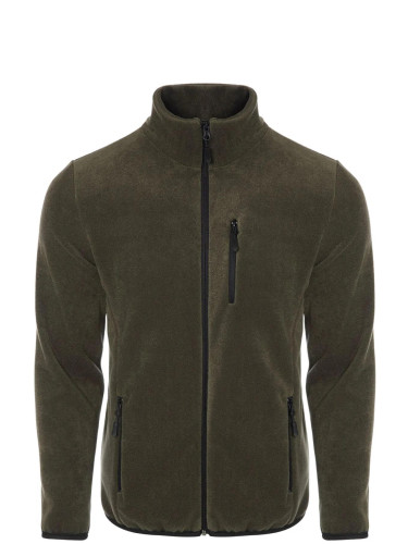 24601 Dewberry 5 Pocket Outdoor Full Zipper Fleece Jacket-DARK KHAKI