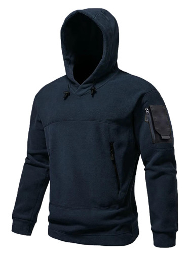 60343 Dewberry Warm Outdoor Hooded Mens Fleece-NAVY