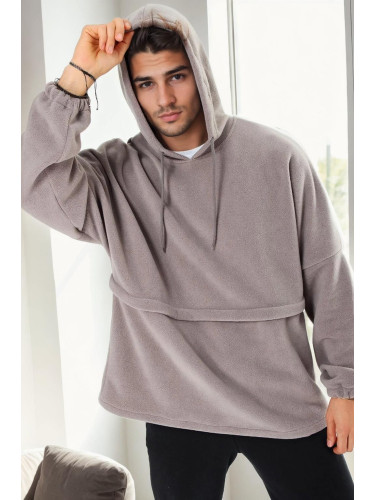 17817 Dewberry Oversize Hoodie Mens Fleece-GREY