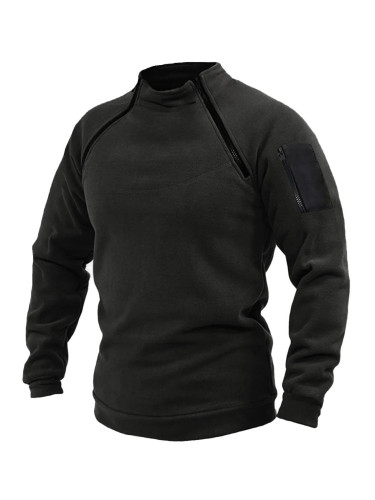 90777 Dewberry Mens Fleece with Arm Pocket-BLACK