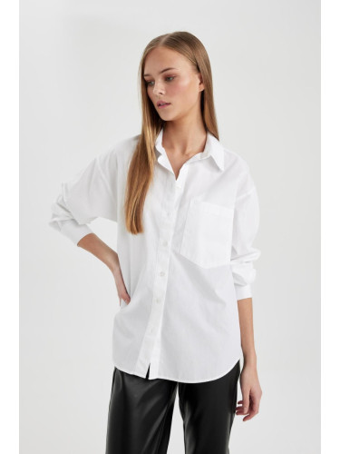 DEFACTO Oversize Fit Poplin Long Sleeve Shirt