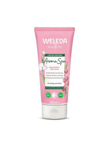 Weleda Aroma Spa Pink Pepper + Rock Rose Pampering Creamy Body Wash Душ крем за жени 200 ml