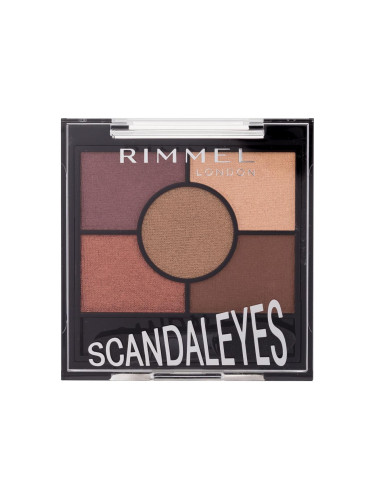 Rimmel London Scandaleyes 5 Pan Eyeshadow Palette Сенки за очи за жени 3,8 g Нюанс 005 Sunset Bronze