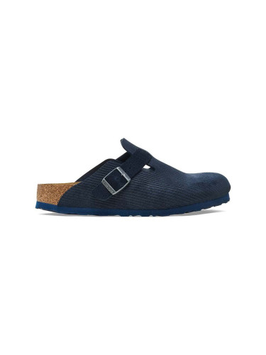 Велурени чехли Birkenstock Boston Corduroy в тъмносиньо 1026108