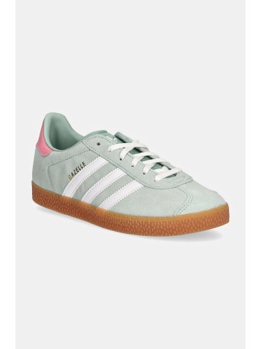 Детски велурени маратонки adidas Originals GAZELLE в зелено IG9152