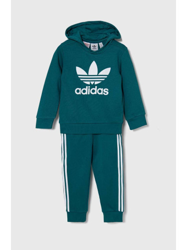 Детски анцуг adidas Originals HOODIE SET в зелено IX5166