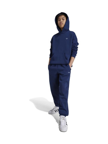 Детски суичър adidas Originals HOODIE в тъмносиньо с качулка с изчистен дизайн IX6843