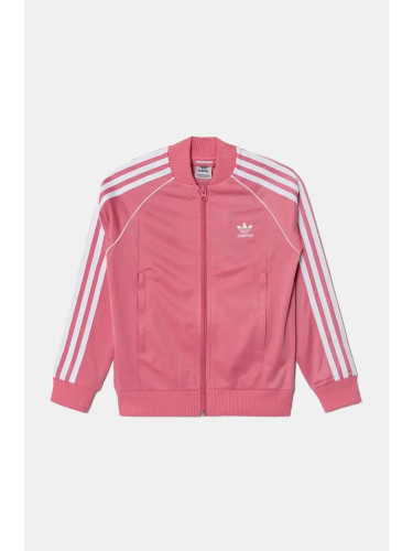 Детски суичър adidas Originals SST TRACK TOP в розово с апликация IY7451