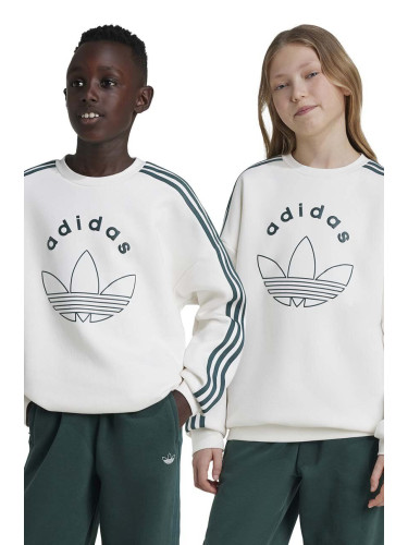 Детски суичър adidas Originals CREW в бяло с принт JE0513