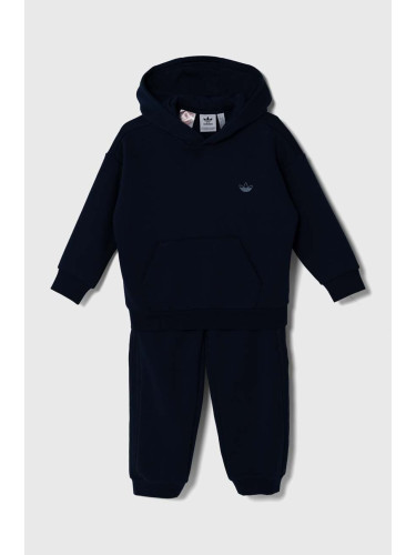 Детски анцуг adidas Originals HOODIE SET в тъмносиньо IZ4555