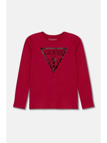 Детска блуза с дълги ръкави Guess в розово J84I36 K8HM0