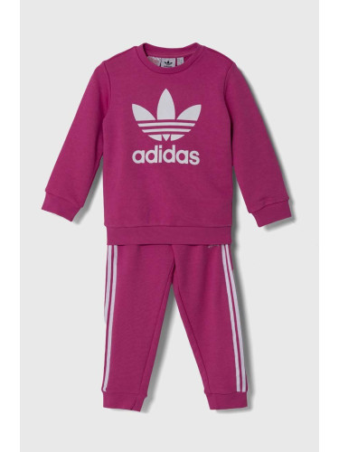 Детски анцуг adidas Originals CREW SET в розово IX5149