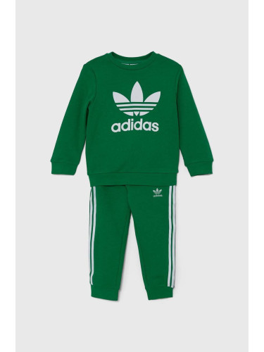 Детски анцуг adidas Originals CREW SET в зелено IX5153