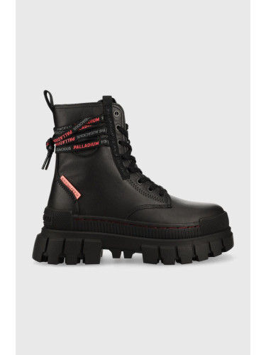 Кожени боти Palladium Revolt Boot Lth в черно с платформа