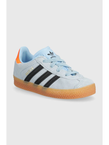 Детски велурени маратонки adidas Originals GAZELLE CF EL в синьо IH2780