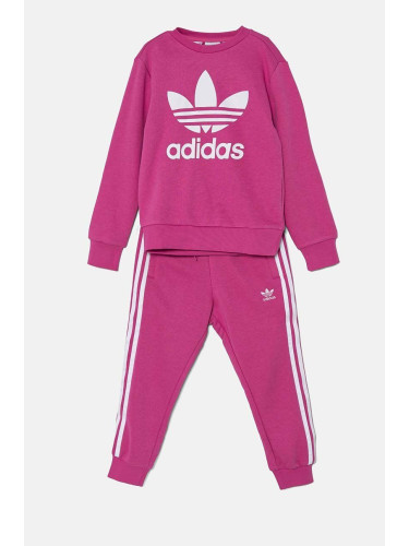 Детски анцуг adidas Originals TREFOIL CREW SE в розово IY4781