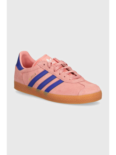 Детски велурени маратонки adidas Originals GAZELLE в розово IG9153