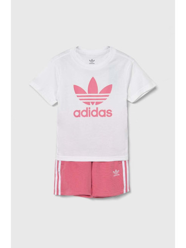 Детски комплект adidas Originals SHORT TEE SET в розово JE1612