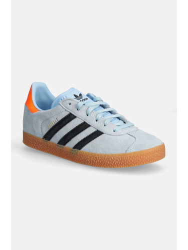 Детски кожени маратонки adidas Originals GAZELLE в синьо IG9151