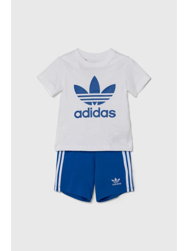 Детски комплект adidas Originals SHORT TEE SET в синьо JE0525