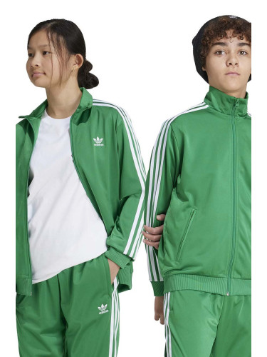 Детски суичър adidas Originals FIREBIRD TOP в зелено с апликация IY9801