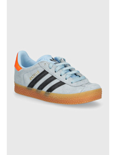 Детски велурени маратонки adidas Originals GAZELLE C в синьо ID6554