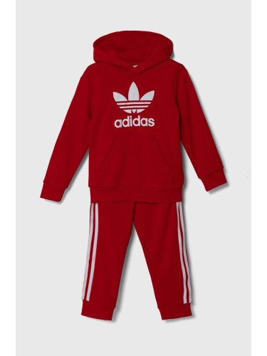 Детски анцуг adidas Originals HOODIE SET в червено IY4787