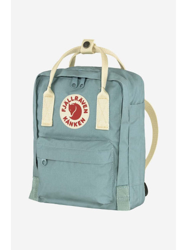 Раница Fjallraven Kanken Mini в синьо малък размер с апликация