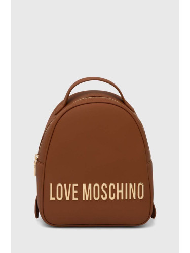 Раница Love Moschino в кафяво малък размер с апликация JC4197PP1LKD0000