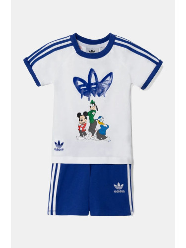 Детски памучен комплект adidas Originals x Disney в синьо IX6426