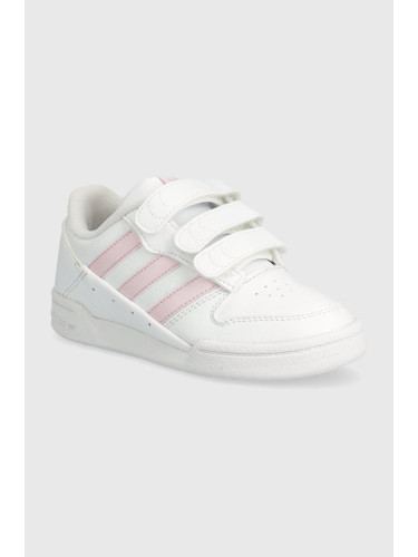 Детски кожени маратонки adidas Originals TEAM COURT 2 STR CF в бяло ID6635