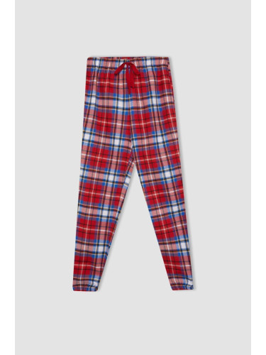 DEFACTO Fall In Love Regular Fit Plaid Patterned Flannel Pajama Bottoms