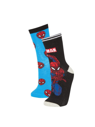 DEFACTO Boy's Marvel Spiderman 2-Piece Cotton Long Socks