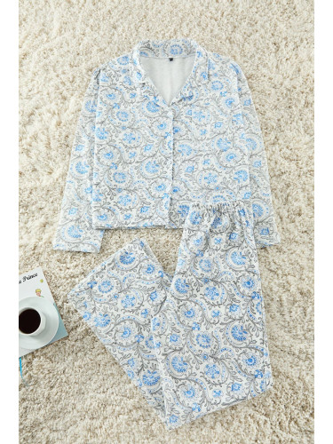 Trendyol Multicolored Cotton Floral Knitted Pajama Set