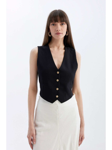 DEFACTO Regular Fit V Neck Button Closure Blazer Vest