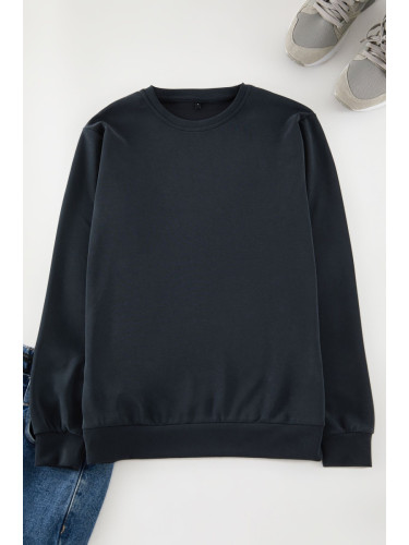 Trendyol Anthracite Regular/Normal Cut Soft Textured Modal Sweatshirt