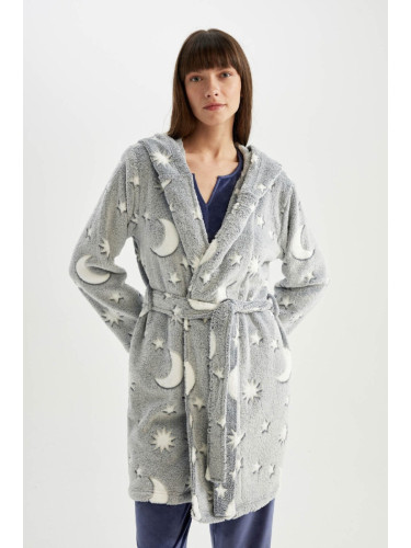 DEFACTO Fall in Love Welsoft Plush Long Dressing Gown