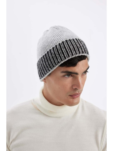 DEFACTO Men's Color Block Beanie