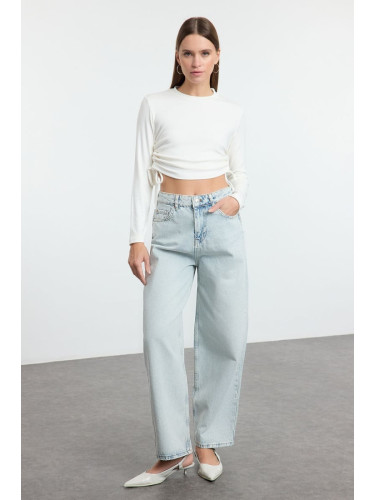 Trendyol Light Blue High Waist Barrel Baggy Jeans