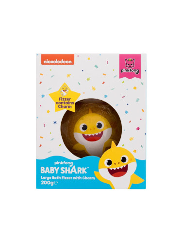 Pinkfong Baby Shark Bath Fizzer Yellow Бомбичка за вана за деца 200 g