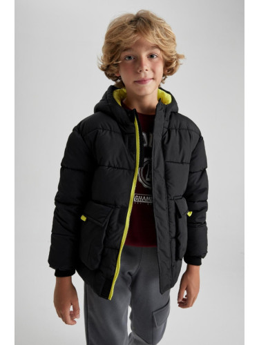 DEFACTO Boy's Water Repellent Hooded Puffer Jacket